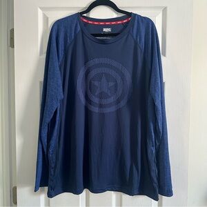 Size XL Men’s Marvel Captain America Long Sleeve Athletic Shirt
